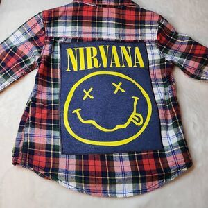 Nirvana Toddlers Upcycle Carter's Flannel Shirt Size 4t